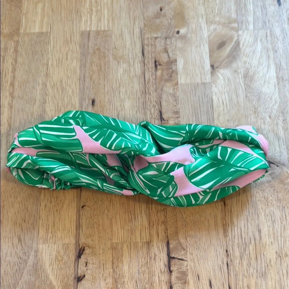 Lilly Pulitzer Green and Pink Leaf Print Headband - Picture 2 of 3